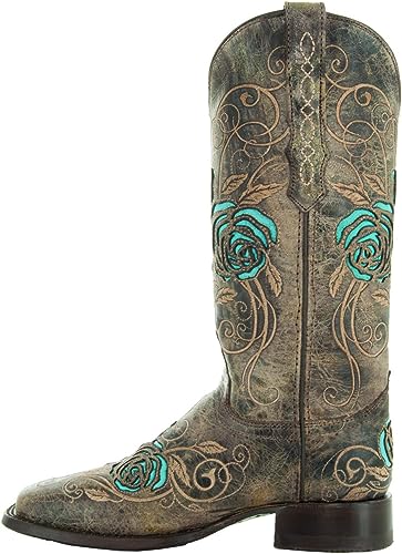 Photo 1 of Soto Boots Turquoise Rose Country Cowgirl Boots 