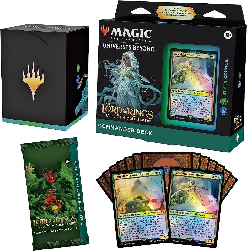 Photo 1 of Magic: The Gathering The Lord of The Rings: Tales of Middle-Earth Commander Deck 3 + Collector Booster Sample Pack