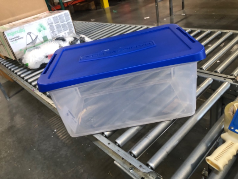 Photo 1 of Bankers Box Heavy Duty Plastic File Storage Box with Hanging Rails, Letter/Legal, 1 Pack (0086205)