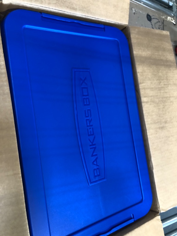 Photo 1 of Bankers Box Heavy Duty Plastic File Storage Box with Hanging Rails, Letter/Legal, 1 Pack (0086205)