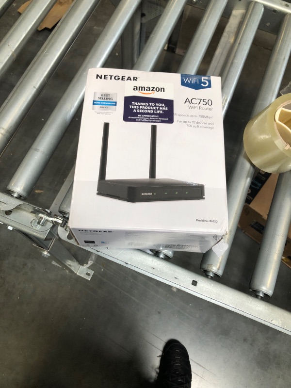 Photo 1 of NETGEAR Dual Band WiFi Router (R6020) – AC750 Wireless Speed (Up to 750Mbps), Coverage up to 750 sq. ft, 10 Devices, 4 x Fast Ethernet Ports