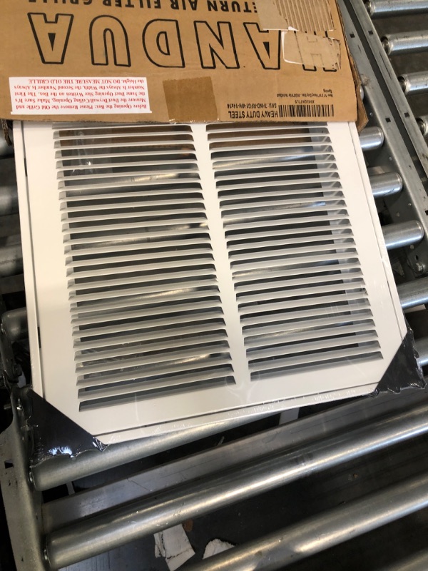 Photo 3 of 14"W x 14"H [Duct Opening Measurements] Steel Return Air Filter Grille [Removable Door] for 1-inch Filters | Vent Cover Grill, White | Outer Dimensions: 16 5/8"W X 15 5/8"H for 14x14 Duct Opening Duct Opening style: 14 Inchx14 Inch