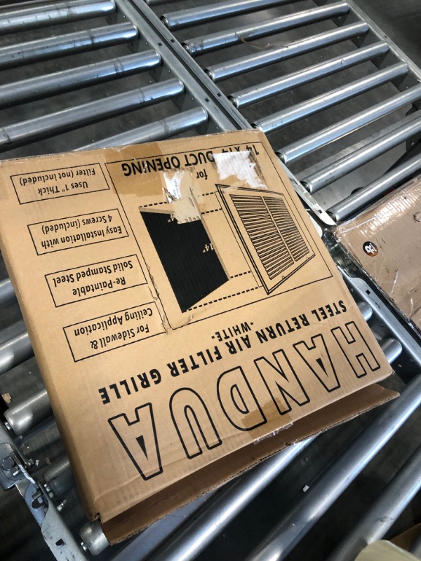Photo 4 of 14"W x 14"H [Duct Opening Measurements] Steel Return Air Filter Grille [Removable Door] for 1-inch Filters | Vent Cover Grill, White | Outer Dimensions: 16 5/8"W X 15 5/8"H for 14x14 Duct Opening Duct Opening style: 14 Inchx14 Inch