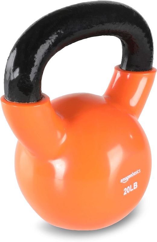 Photo 1 of Amazon Basics Vinyl Coated Cast Iron Kettlebell Weight 20lb Kettlebell