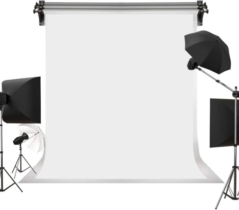 Photo 1 of Kate 5ft×7ft Solid White Backdrop Portrait Background for Photography Studio Children and Headshots Background for Photography Video and Television 5ftX7ft White