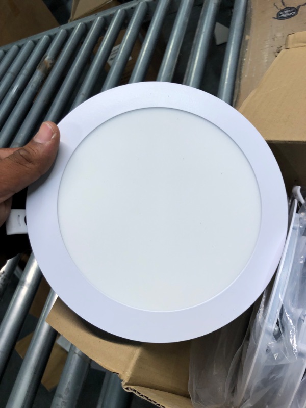 Photo 4 of 7 Inch Ultra-Thin LED Recessed Ceiling Light with Junction Box, 6000K Cool Light 18W LED Panel Light Can Light Downlight 1500LM High Brightness Easy Installation 6 Pack 6 Pack Cool White