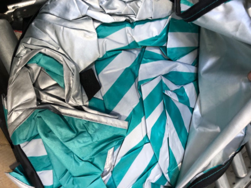 Photo 1 of ACMALTIT Portable Beach Tent Pop Up Shade Tent with UPF 50+ UV Protection Large Capacity Sun Shelter for Camping Trips Travel Fishing Green Stripe 2person
