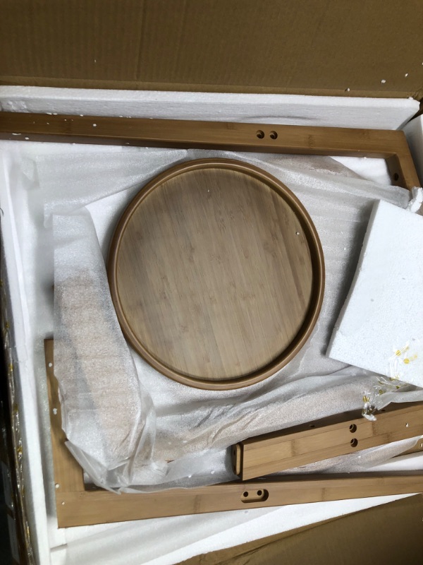 Photo 1 of Best End Table 2 Tiers Coffee Table Round Solid Wood End Table Retro Sofa Table Living Room Side Table for Cafe Center Table Fashion Furniture Wood Color