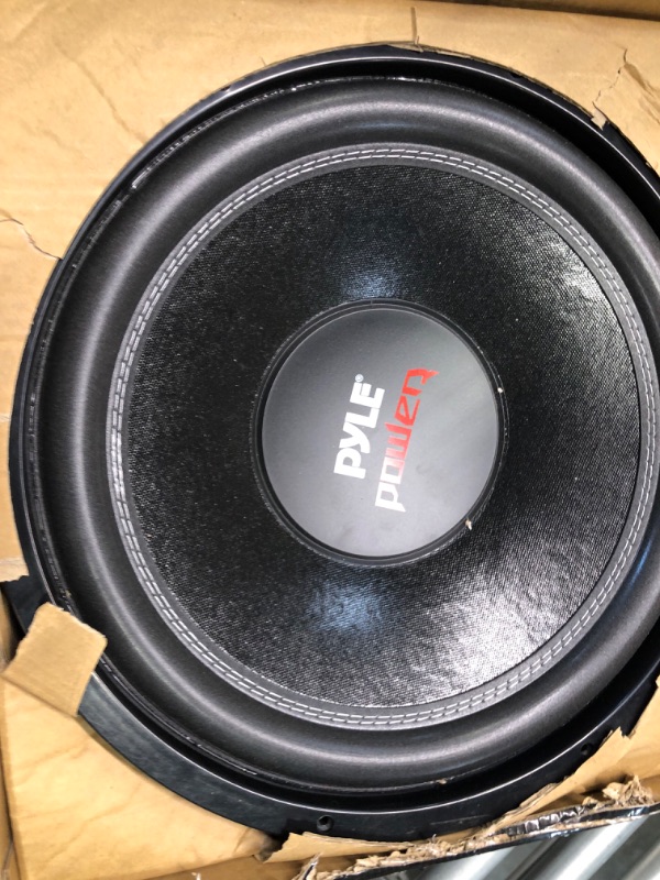 Photo 1 of Pyle Car Vehicle Subwoofer Audio Speaker - 15inch Non-Pressed Paper Cone, Black Plastic Basket & 2 Channel Car Stereo Amplifier - 2000W High Power Dual Channel Bridgeable Audio Sound
