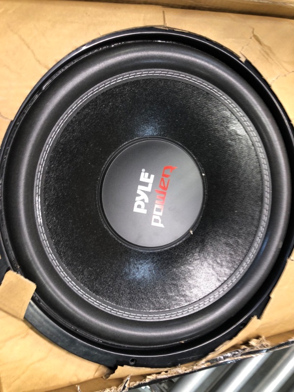 Photo 1 of Pyle Car Vehicle Subwoofer Audio Speaker - 15inch Non-Pressed Paper Cone, Black Plastic Basket & 2 Channel Car Stereo Amplifier - 2000W High Power Dual Channel Bridgeable Audio Sound