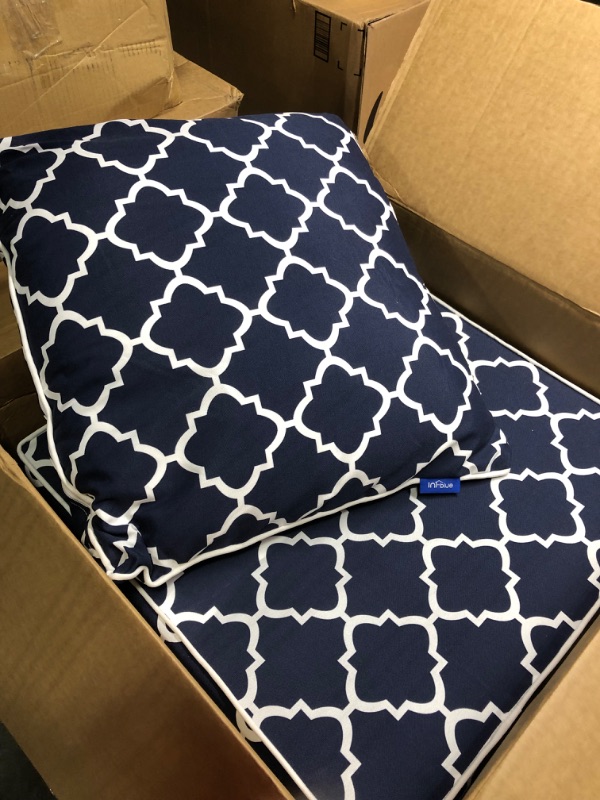 Photo 2 of ***ITEM COLOR DIFFERS FROM STOCK PHOTO*** Arden Selections Denim Alair Blue Welted 2-Piece Deep Seat Cushion Set