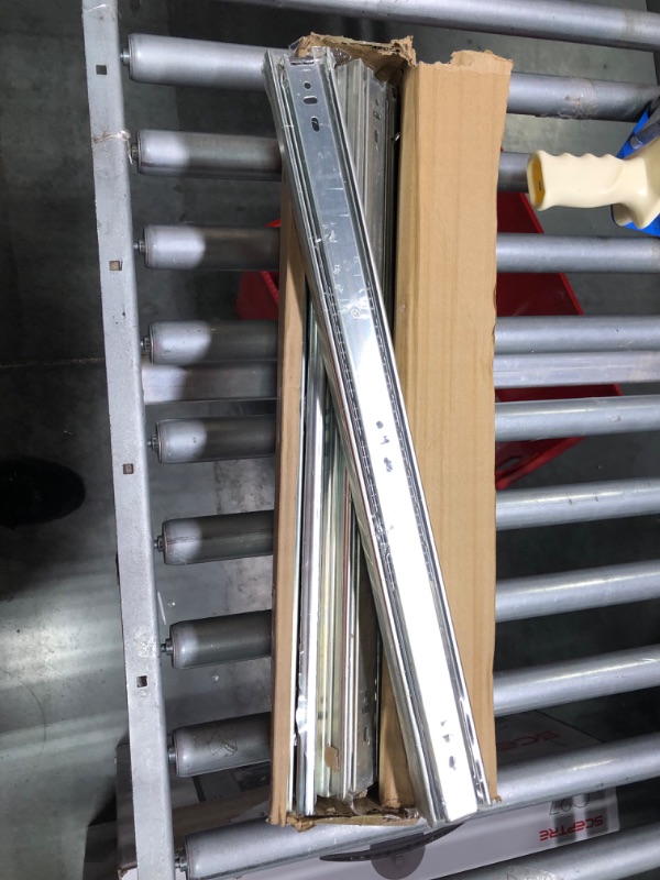 Photo 2 of 6 Pairs of 20 Inch Hardware 3-Section Full Extension Ball Bearing Side Mount Drawer Slides,100 LB Capacity Drawer Slide 20 Inch Zinc Plated
