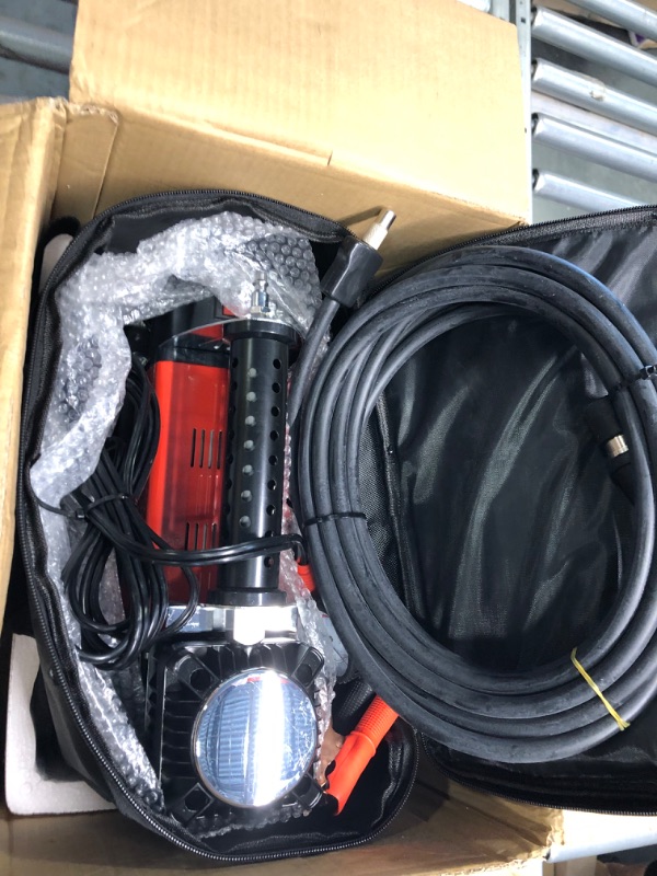 Photo 1 of Gobege 12V Portable Air Compressor, 6.35CFM Car Tires Inflator, Car Air Compressor for Truck Tires Heavy Duty Max 150PSI, Stronger Cylinder Offroad Air Pump for 4x4 Suv Vehicle Rv Red