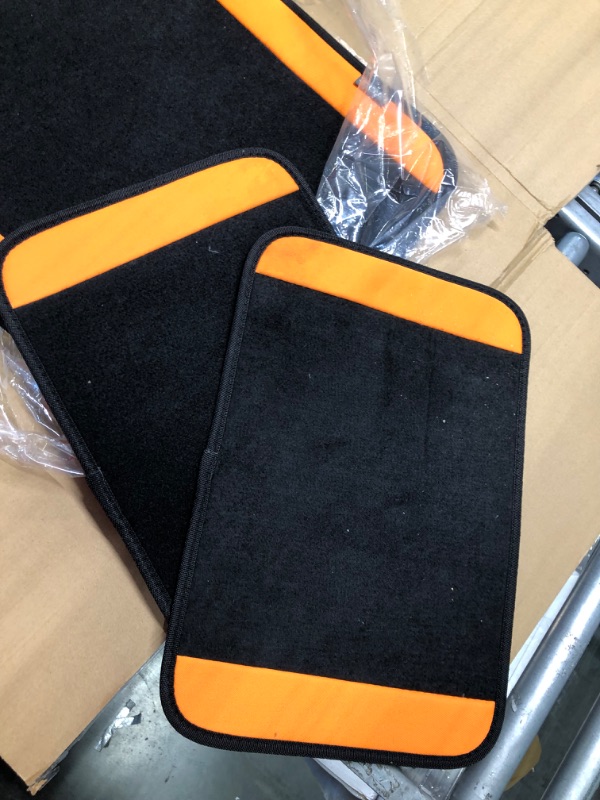 Photo 3 of FH Group Car Floor Mats - Carpet Floor Mats for Cars, Universal Fit Automotive Floor Mats, All Purpose Car Floor Mats, Carpet Protector Mat for Most Sedan, SUV, Truck Floor Mats Orange