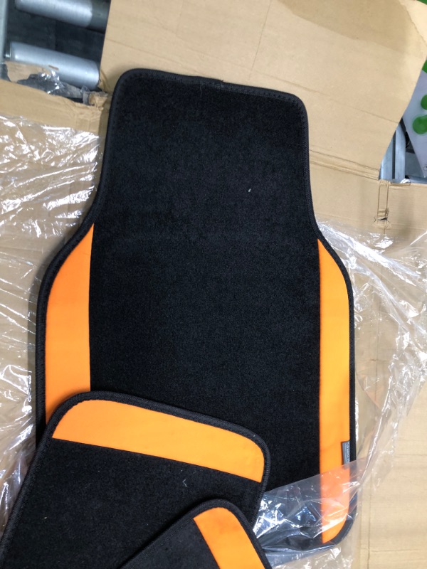 Photo 2 of FH Group Car Floor Mats - Carpet Floor Mats for Cars, Universal Fit Automotive Floor Mats, All Purpose Car Floor Mats, Carpet Protector Mat for Most Sedan, SUV, Truck Floor Mats Orange