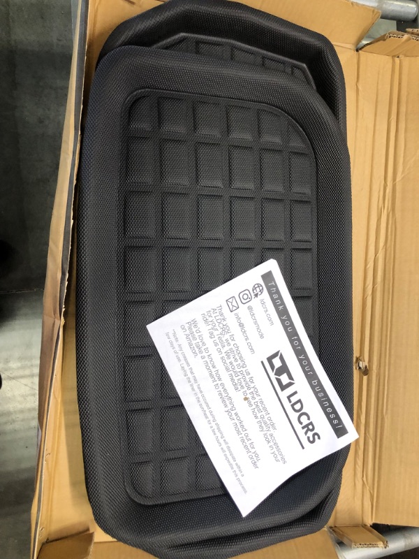 Photo 2 of Only has 2 smaller mats - LDCRS Tesla Model Y Trunk Mats - Complete Trunk & Frunk Weather Mats Set - Premium 3D Waterproof Car Mats Without Logo - Heavy Duty Non Slip Liners - Complete Trunk Bundle (3 Pieces)