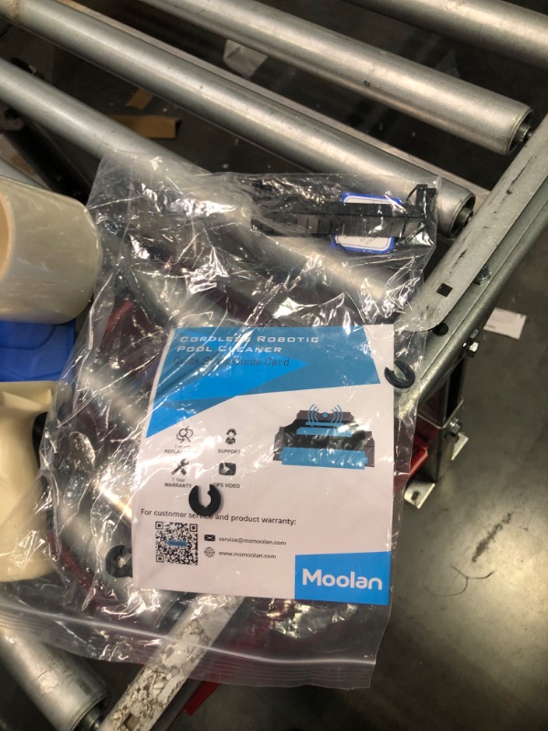 Photo 3 of ***FOR PARTS ONLY***Moolan Cordless Pool Vacuum Cleaner, Robotic Pool Cleaner, Dual-Motor, Self-Parking, with 140 Mins Maximum Runtime, Pool Vacuum for Above/In Ground Flat Pool Up to 1000 Sq Ft Modern White
