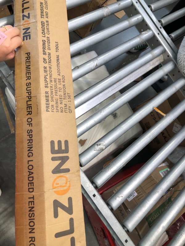 Photo 1 of ALLZONE Heavy Duty Tension Curtain Rod for Windows, 82 to 121 Inches, Room Divider Adjustable Pole for Patio, Bedroom, balcony, Hold Up Blackout Curtains and Non-Slip, White White 82-121 Inches
