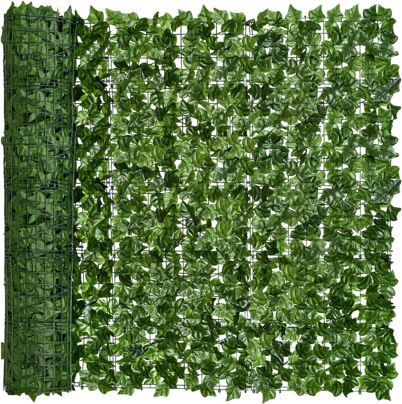Photo 1 of Artificial Faux Ivy Hedge Privacy Fence Wall Screen, Leaf and Vine Decoration for Outdoor Garden Home Decor  - 120 in X 80in