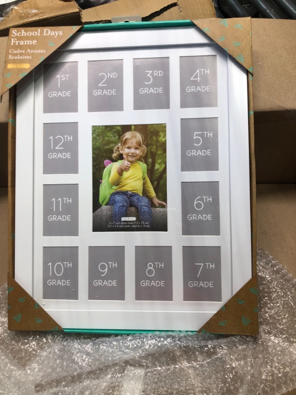 Photo 2 of Kate & Milo K - 12 School Picture Frame, Year by Year School Keepsake, Student Memories, White