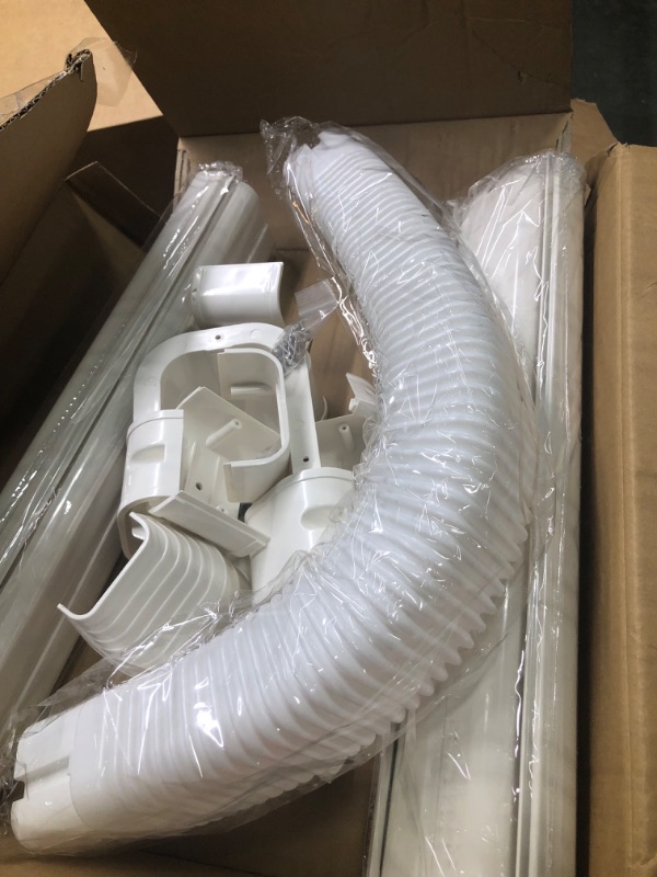 Photo 3 of 3" W 9Ft L Line Set Cover Kit for Mini Split Air Conditioners Decorative PVC Slim Line Cover for Central AC & Heat Pumps Systems Tubing Cover 3"W 9Ft L White