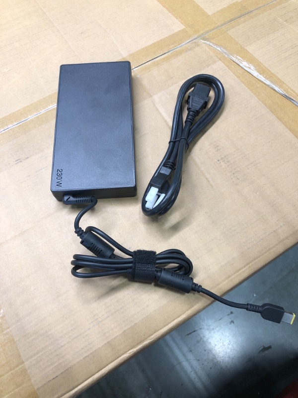 Photo 3 of Lenovo ThinkPad 230W Slim Tip AC Adapter ( 4X20E75111 , Lenovo Original Packaging) for All Slim Tip Connection Models, BLACK