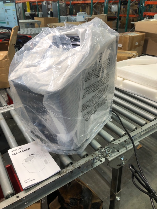 Photo 1 of Nugget Ice Maker, YISUFO Ice Maker Countertop Pebble Ice Maker, 30lbs/Day, Self-Cleaning, 2 Ways Water Refill, Stainless Sonic Ice Maker Machine with 3Qt Water Reservoir, for Home Office Party Bar Nugget Ice Dark Grey 1