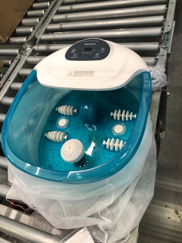 Photo 1 of Maxkare Foot Spa/Bath Massager with Heat Bubbles Vibration 3 in 1 Function, 4 Massaging Rollers Pedicure for Tired Feet Help Sleep Home Use