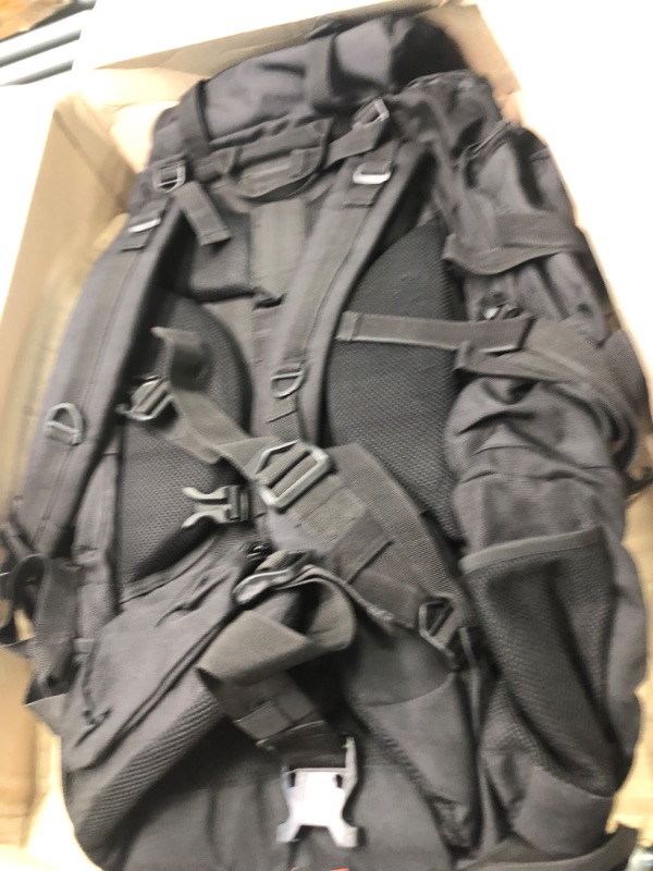 Photo 4 of ***COLOR IS BLACK - TOP DRAWSTRING TO MAIN AREA IS RIPPED*** TriPole Colonel 95 Litres Rucksack + Detachable Day Pack 95 Litres