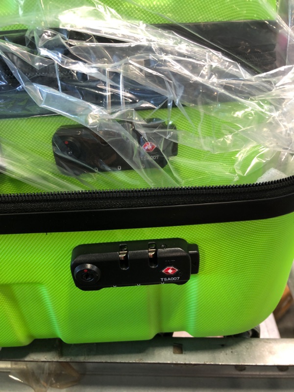 Photo 5 of Coolife Luggage 3 Piece Set Suitcase Spinner Hardshell Lightweight TSA Lock 4 Piece Set apple green2