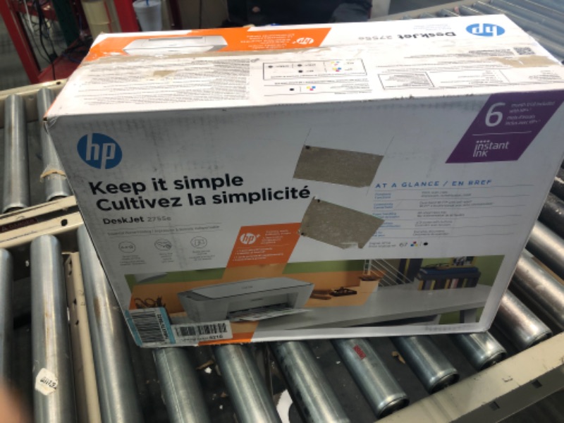 Photo 2 of HP DeskJet 2755e Wireless Color All-in-One Printer with bonus 6 months Instant Ink (26K67A), white