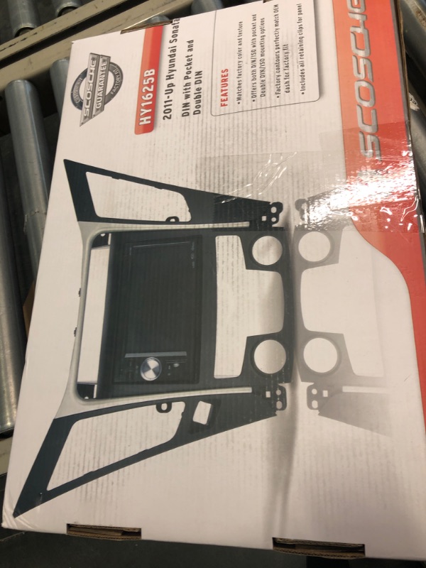 Photo 1 of Scosche HY1625B Double DIN & DIN+Pocket Dash Kit Compatible with 2011-13 Hyundai Sonata with Standard A/C Controls Black with Silver Trim