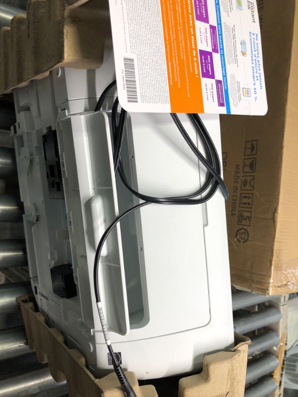 Photo 1 of HP DeskJet 2755e Wireless Color All-in-One Printer with bonus 6 months Instant Ink (26K67A), white