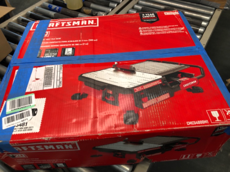 Photo 2 of CRAFTSMAN V20 Tile Cutter, Wet Tile Saw, Compact Sliding Cart, 7 inch, Cordless, Battery and Charger (CMCS4000M1)