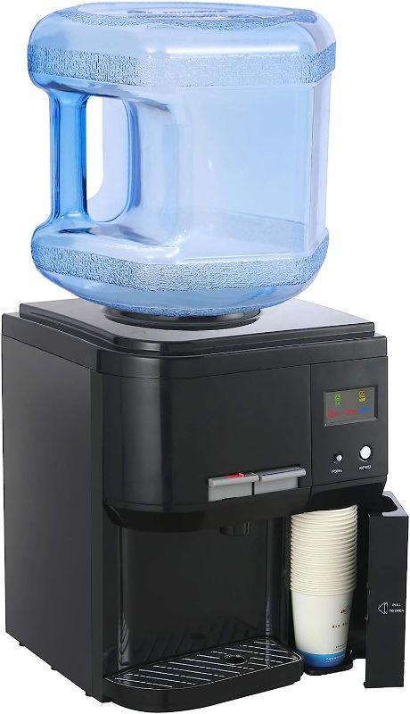 Photo 1 of Amay Countertop Hot and Cold Water Cooler Dispenser, 3 to 5 Gallons, Child Safety Lock, with Energy Saving Switch
