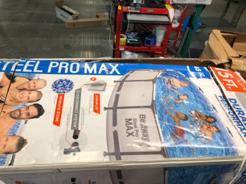 Photo 2 of Bestway: Steel Pro MAX 15' X 48" Above Ground Pool Set - 4231 Gallon, Outdoor Family Pool, Corrosion & Puncture Resistant, Includes Filter, Pump, Ladder & Cover 15' X 48" Pool Set