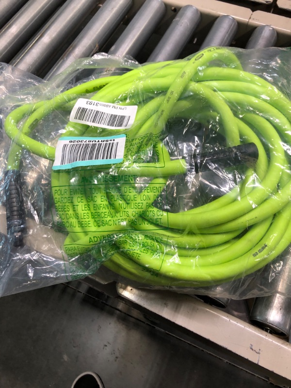 Photo 2 of Flexzilla Air Hose, 3/8 in. x 50 ft, 1/4 in. MNPT Fittings, Heavy Duty, Lightweight, Hybrid, ZillaGreen & ColorFit by Milton Coupler & Plug Kit - (M-Style, Red) - 1/4" NPT, (14-Piece) - S-314MKIT Flexzilla 3/8" (inches) x 50' (feet) Coupler and Plug + Cou