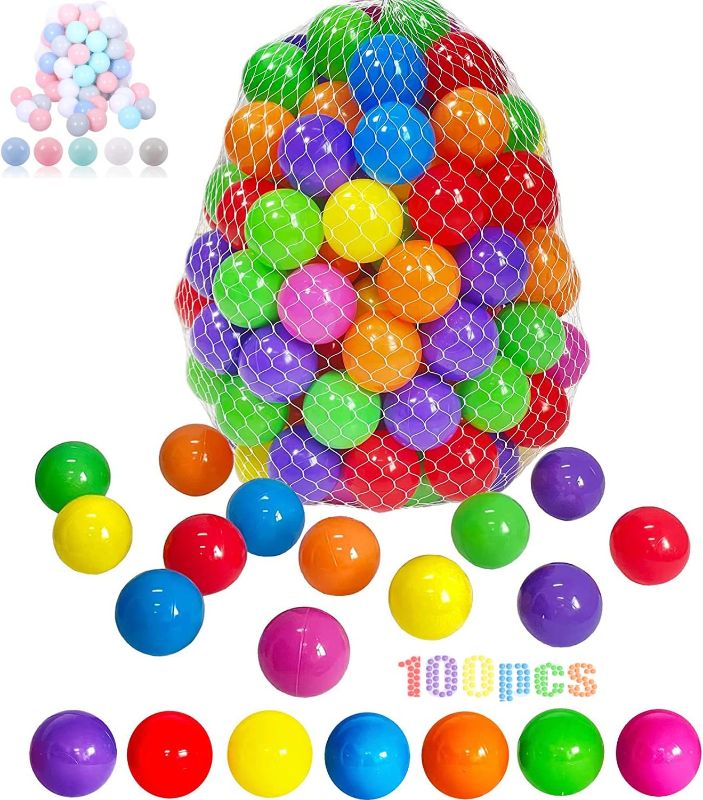 Photo 1 of LANGXUN Soft Plastic Ball Pit Balls - Plastic Toy Balls for Kids - Ideal Baby Toddler Ball Pit, Ball Pit Play Tent, Baby Pool Water Toys, Kiddie Pool, Party Decoration, Photo Booth Props 50pcs /100pcs