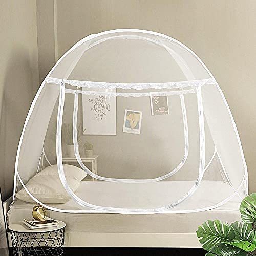 Photo 1 of 
AMMER Pop Up Mosquito Net Tent for Beds, Portable Foldable Mosquito Netting Folding Design with Net Bottom,2 Entries,Suit for Twin to King Size Bed (79x71x59inch)