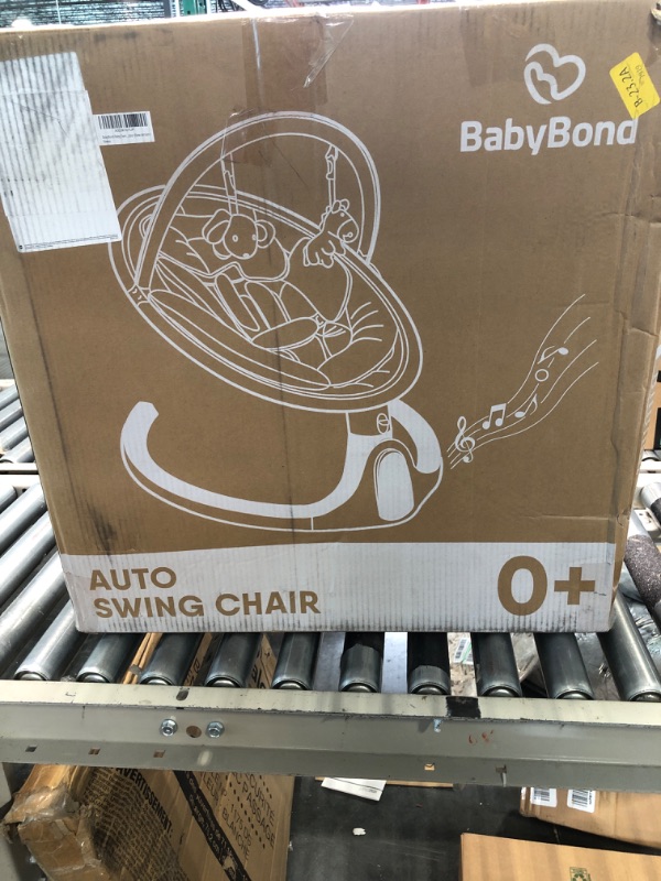 Photo 1 of BabyBond Baby Swings for Infants, Bluetooth Infant Swing with Preset Lullabies, 5 Point Harness Belt, 5 Speeds and Remote Control - Portable Baby Swing for Indoor and Outdoor (Grey)