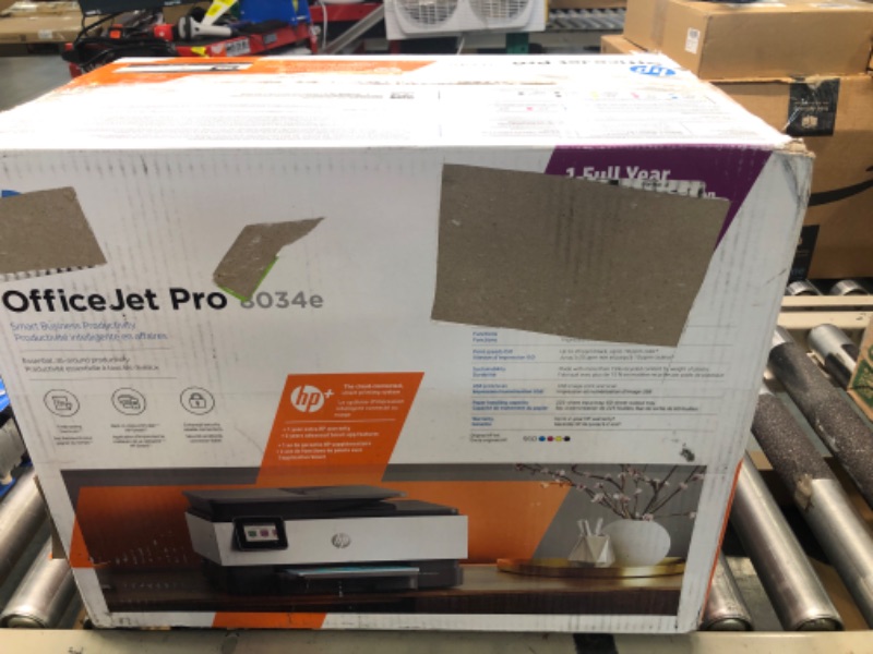 Photo 2 of HP OfficeJet Pro 8034e Wireless Color All-in-One Printer with 1 Full Year Instant Ink,White