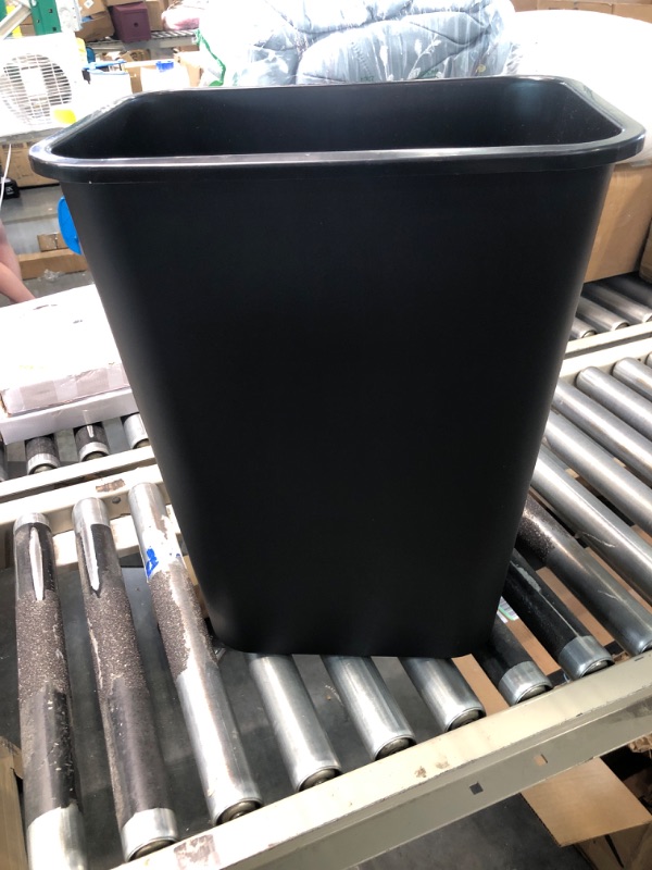 Photo 1 of AmazonCommercial 10 Gallon Commercial Office Wastebasket, Black, 1-Pack BLACK 10 GALLON 1 pack