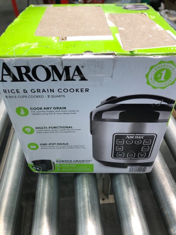 Photo 2 of Aroma Housewares ARC-914SBD Digital Cool-Touch Rice Grain Cooker and Food Steamer, Stainless, Silver, 4-Cup (Uncooked) / 8-Cup (Cooked) Basic