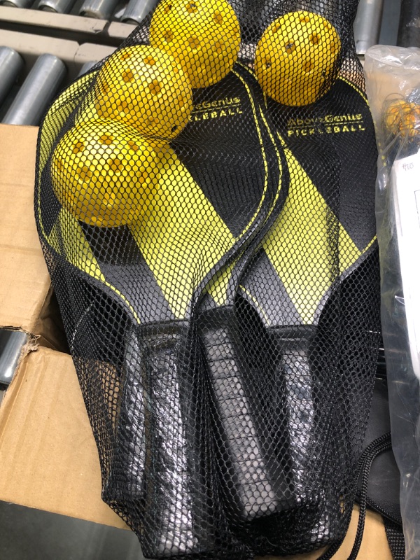 Photo 3 of AboveGenius Pickleball Paddles, Pickleball Set, Includes 4 Premium Wood Pickleball Paddles, 4 Pickleball Balls,1 Portable Net(17 FT),1 Storage Bag,1 Carry Bag,and 1 Court Marker