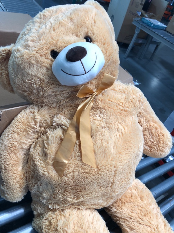 Photo 1 of XXL Teddy Bear 43 inch Giant Plush Bears Cute Stuffed Animal Plush Toys 110cm Large Bear Cuddly Doll Gift for Kids Boys Girls Birthday Christmas Valentine's Day (3.6ft / 43.3inch, Light Brown) Light Brown 43inch/110cm
