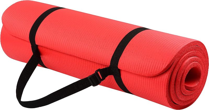 Photo 1 of BalanceFrom All Purpose 1/2-Inch Extra Thick High Density Anti-Tear Exercise Yoga Mat with Carrying Strap with Optional Yoga Blocks