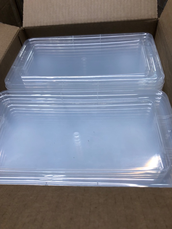 Photo 3 of IRIS USA 5.9 Qt. Plastic Storage Container Bin with Latching Lid, 20 Pack, Stackable Nestable Shoe Box Tote Shoebox Closet Organization School Art Supplies - Clear 5.9 Qt. - 20 Pack