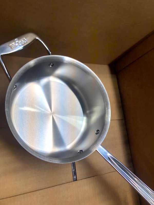 Photo 2 of All-Clad Copper Core 5-Ply Stainless Steel Saucepan with Lid 3 Quart Induction Oven Broil Safe 600F Pots and Pans, Cookware