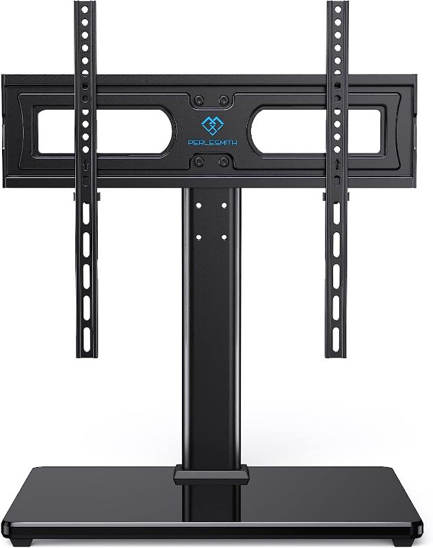Photo 1 of  TV Stand Table Top TV Base for 32 to 60 inch LCD LED OLED 4K Flat Screen TVs-Height Adjustable TV Mount Stand white