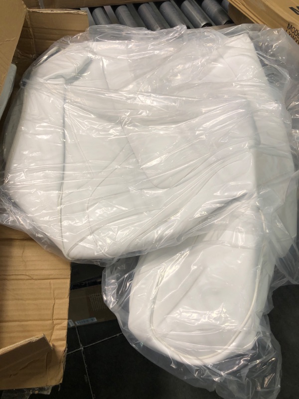 Photo 3 of Maysoo Tesla Seat Covers Model Y White Car Seat Covers(White-Organosilicon,Model Y(Full Set)) White Organosilicon model Y(full set)